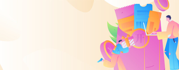 Internet financial management investment flat vector concept operation hand drawn illustration
