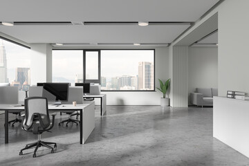 White open space office interior