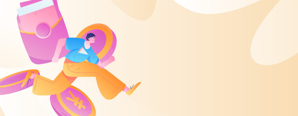 Internet financial management investment flat vector concept operation hand drawn illustration
