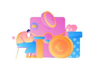 Internet financial management investment flat vector concept operation hand drawn illustration
