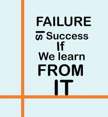 Failure is success if we learn from it typography t-shirt ...
