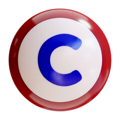 ビンゴボールに書かれたアルファベット　C