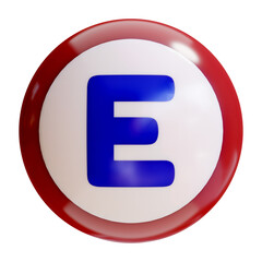 ビンゴボールに書かれたアルファベット　E