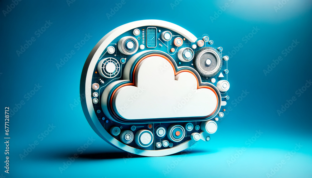 Poster Cloud computing technology concept. Generative AI