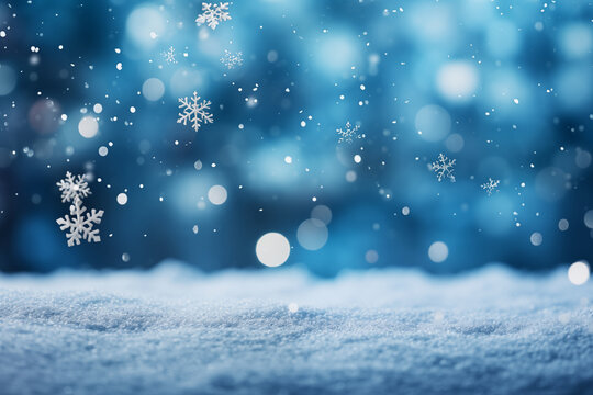 Snow and frost with free space for your decoration. Christmas, new year, winter background