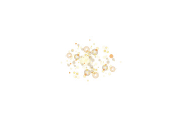 Abstract transparent light background with bokeh effects in gold colors