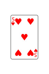 5 heart poker card