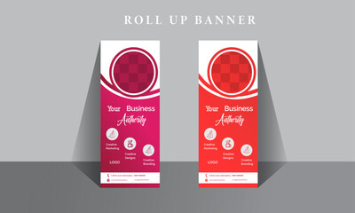 Social Media Marketing Roll Up Banner Design Template and Banner Template