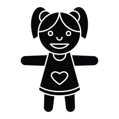Doll icon vector on trendy design