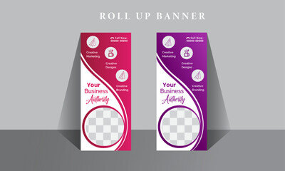 Social Media Marketing Roll Up Banner Design Template and Banner Template