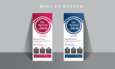Social Media Marketing Roll Up Banner Design Template and Banner Template