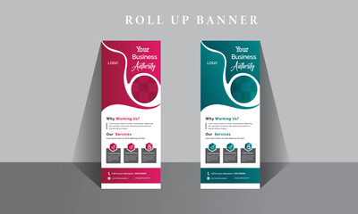Social Media Marketing Roll Up Banner Design Template and Banner Template
