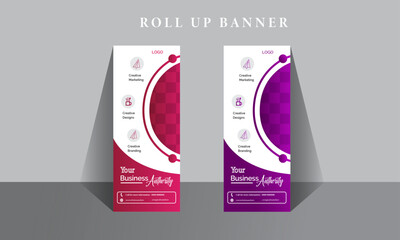 Social Media Marketing Roll Up Banner Design Template and Banner Template