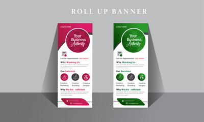 Social Media Marketing Roll Up Banner Design Template and Banner Template