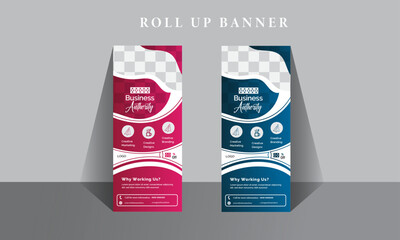 Social Media Marketing Roll Up Banner Design Template and Banner Template