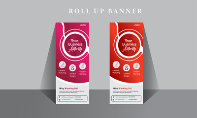 Social Media Marketing Roll Up Banner Design Template and Banner Template