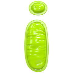 I Green Small Font Balloon 3D Rendering