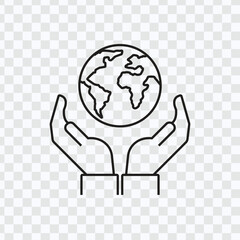 Ecology icon flat design for saving Earth, going green, and reducing pollution. Eco-friendly vector illustration.