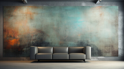 Living room with grunge walls
