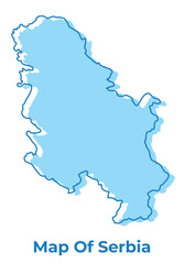 Serbia simple outline map vector illustration