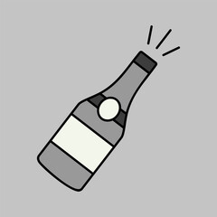 Champagne bottle isolated vector icon