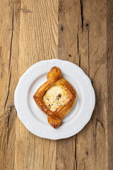 Danish - delicious pastries on a wooden table