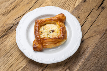 Danish - delicious pastries on a wooden table