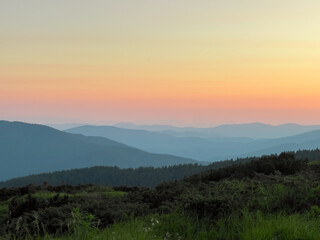 sunset in the mountains