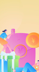 Internet financial management investment flat vector concept operation hand drawn illustration
