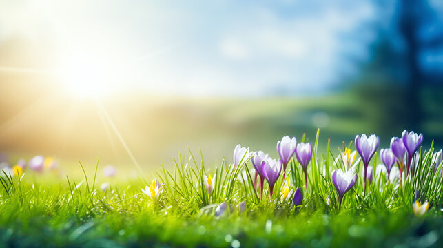 spring flowers in the grass