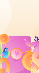 Internet financial management investment flat vector concept operation hand drawn illustration
