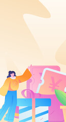 Internet financial management investment flat vector concept operation hand drawn illustration
