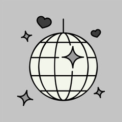 Disco ball, Party element isolated vector icon