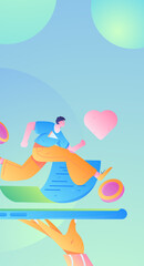 Internet financial management investment flat vector concept operation hand drawn illustration
