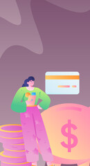 Internet financial management investment flat vector concept operation hand drawn illustration
