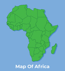 Detailed map of africa country in green vector illustration
