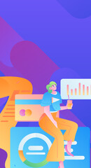 Internet financial management investment flat vector concept operation hand drawn illustration
