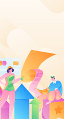 Internet financial management investment flat vector concept operation hand drawn illustration
