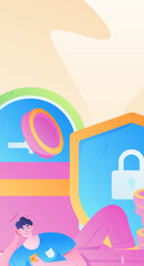 Internet financial management investment flat vector concept operation hand drawn illustration
