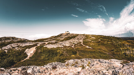Aksnesklumpen peak in Norway over Trondheim Fjord.