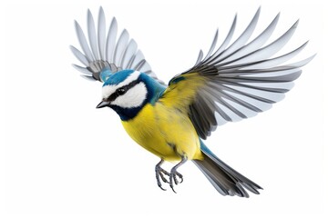 Fototapeta premium Blue Tit bird isolated on white background