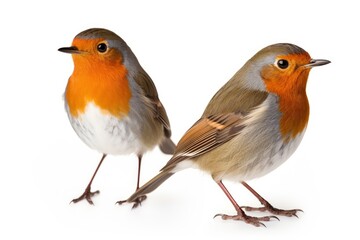 Fototapeta premium Robin bird isolated on white background