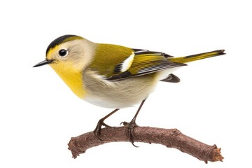 Obraz premium Goldcrest bird isolated on white background