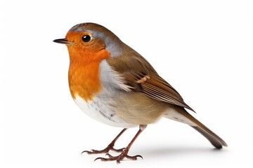 Robin bird isolated on white background