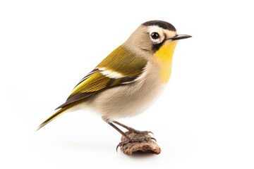 Naklejka premium Goldcrest bird isolated on white background