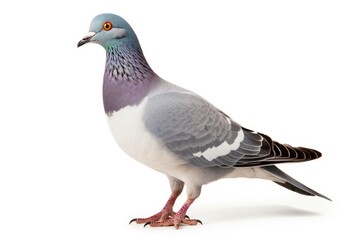 Wood pigeon bird isolated on white background