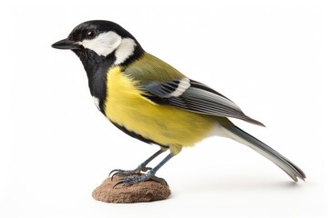 Great Tit bird isolated on white background