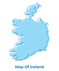 Ireland simple outline map vector illustration