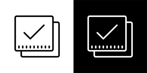 Check All icon. Black icon. Black logo. Business icon. Set of black icons.