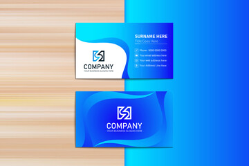 Blue Geometric Graphic Design Business Card
